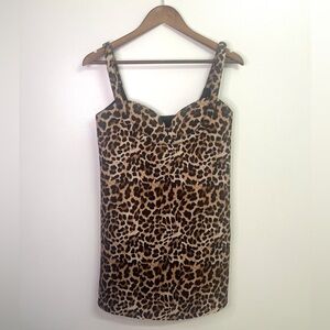 NWT Anthropologie Woman’s Cheetah Dhruv Kapoor Sleeveless Sweetheart Mini Dress